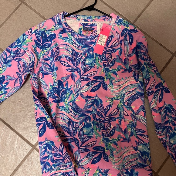 Lilly Pulitzer Lilac Rose Just a Lil Jelly Beach Comber Pullover - Picture 8 of 8